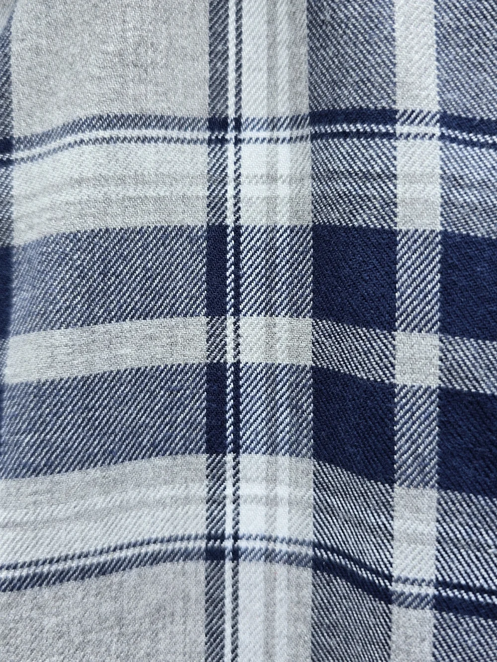 Banana Republic Gray and Blue Plaid Button-Down Shirt